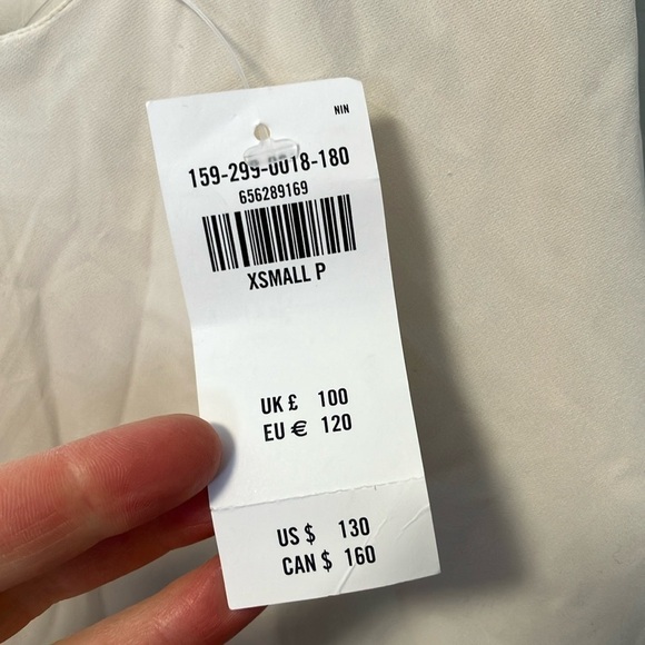 NWT Abercrombie & Fitch Shell Cream Backless Draped Ruched Slit Dress - Picture 5 of 12